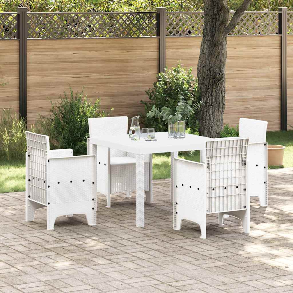 Weißer Poly-Rattan Gartentisch 100x100cm