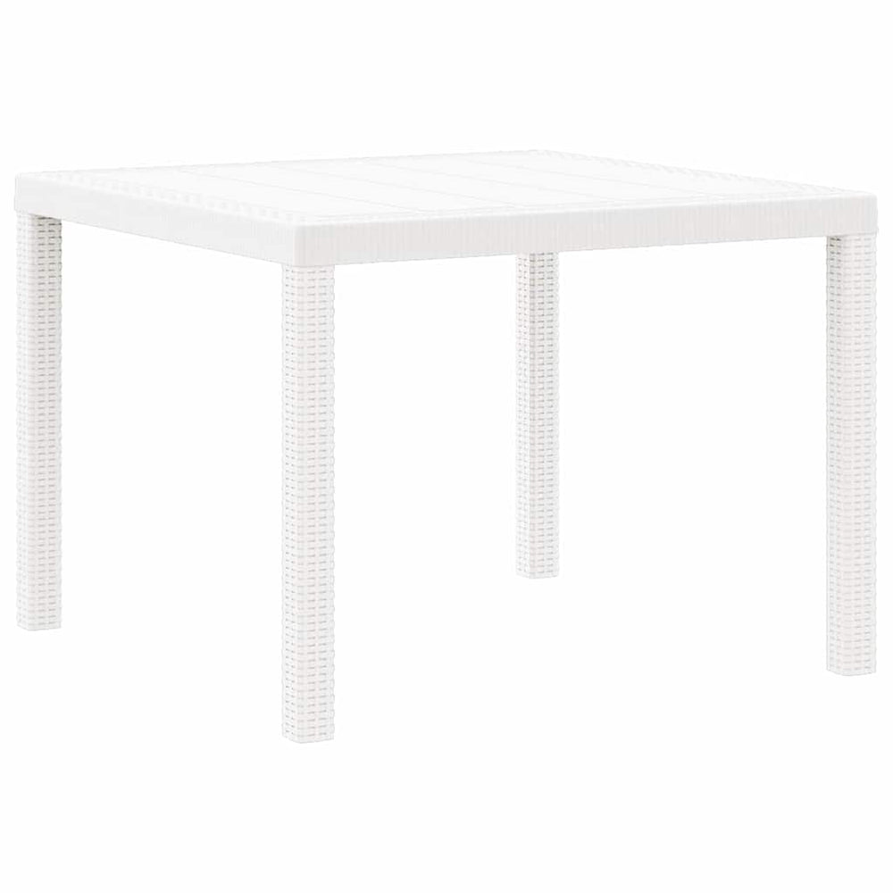 Weißer Poly-Rattan Gartentisch 100x100cm