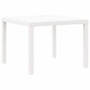 Weißer Poly-Rattan Gartentisch 100x100cm