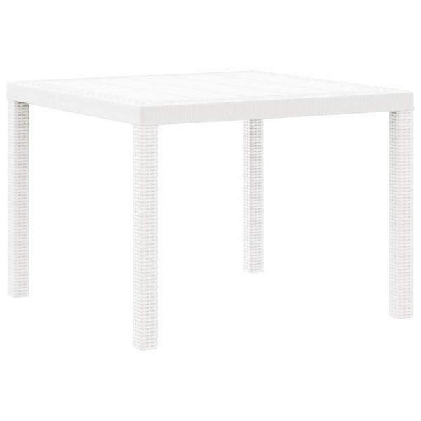 Weißer Poly-Rattan Gartentisch 100x100cm