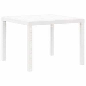 Weißer Poly-Rattan Gartentisch 100x100cm
