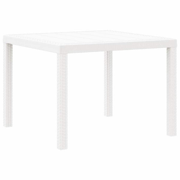 Weißer Poly-Rattan Gartentisch 100x100cm