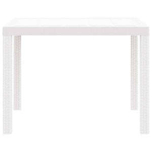 Weißer Poly-Rattan Gartentisch 100x100cm