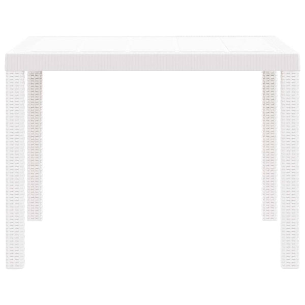 Weißer Poly-Rattan Gartentisch 100x100cm