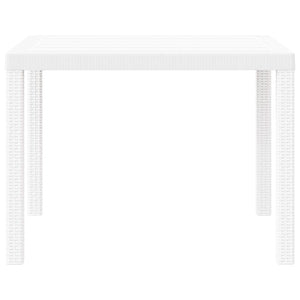 Weißer Poly-Rattan Gartentisch 100x100cm