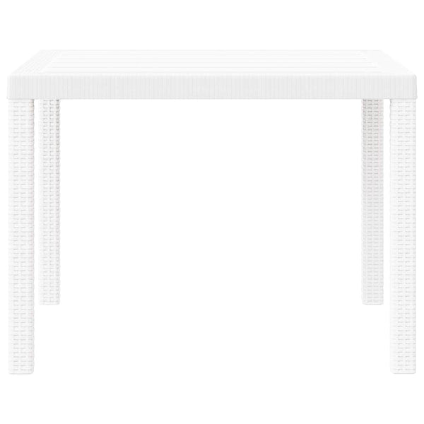 Weißer Poly-Rattan Gartentisch 100x100cm