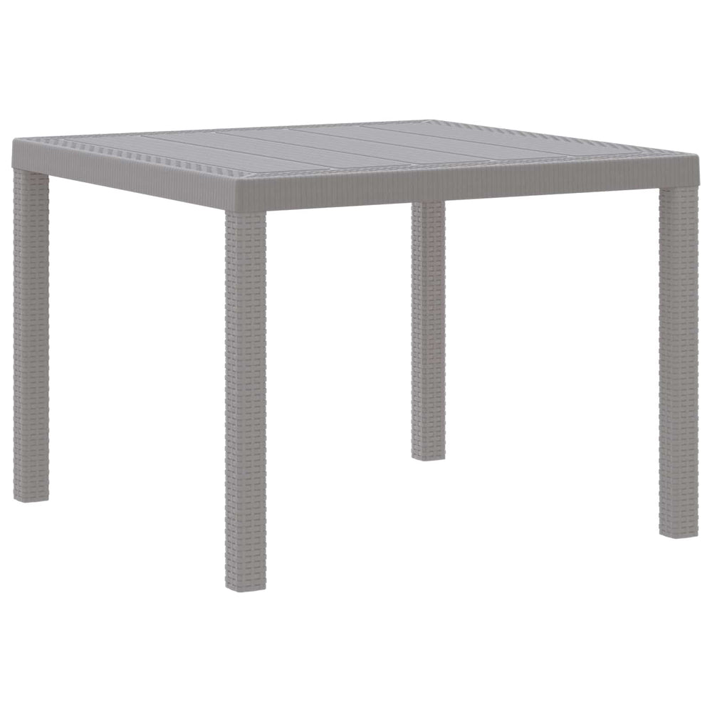 Hellgrauer Poly-Rattan Gartentisch 100x100 cm
