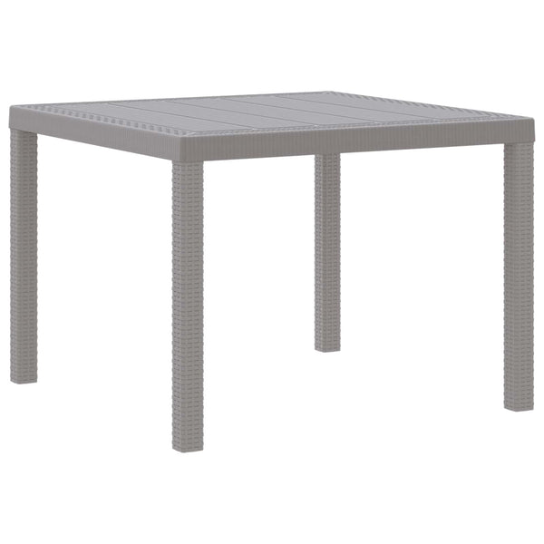 Hellgrauer Poly-Rattan Gartentisch 100x100 cm