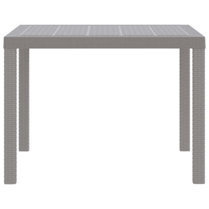 Hellgrauer Poly-Rattan Gartentisch 100x100 cm