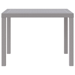 Hellgrauer Poly-Rattan Gartentisch 100x100 cm