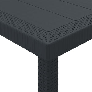 Anthrazit Gartentisch 150x100cm Poly Rattan