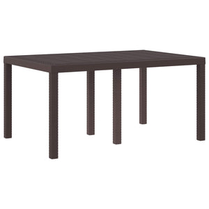 Gartentisch Braun Poly-Rattan 150x100 cm