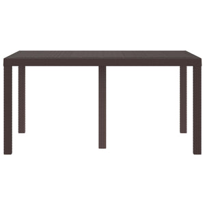 Gartentisch Braun Poly-Rattan 150x100 cm
