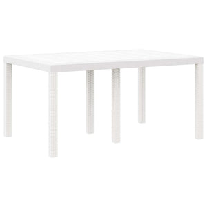Gartentisch Weiß Poly-Rattan 150x100 cm