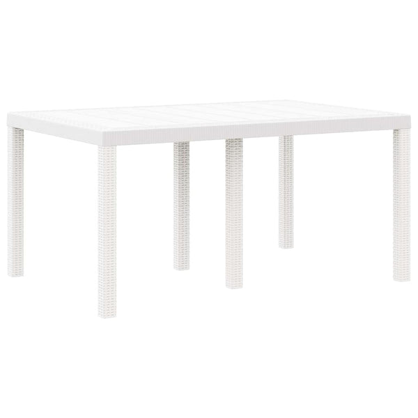 Gartentisch Weiß Poly-Rattan 150x100 cm