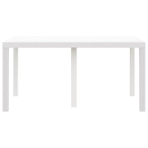 Gartentisch Weiß Poly-Rattan 150x100 cm