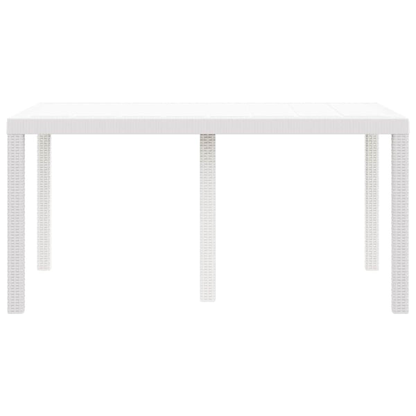 Gartentisch Weiß Poly-Rattan 150x100 cm