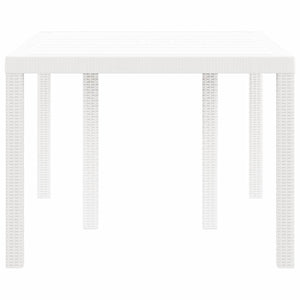 Gartentisch Weiß Poly-Rattan 150x100 cm