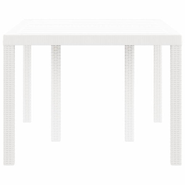 Gartentisch Weiß Poly-Rattan 150x100 cm