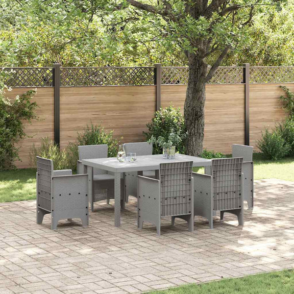 Gartentisch Hellgrau Poly-Rattan 150x100 cm