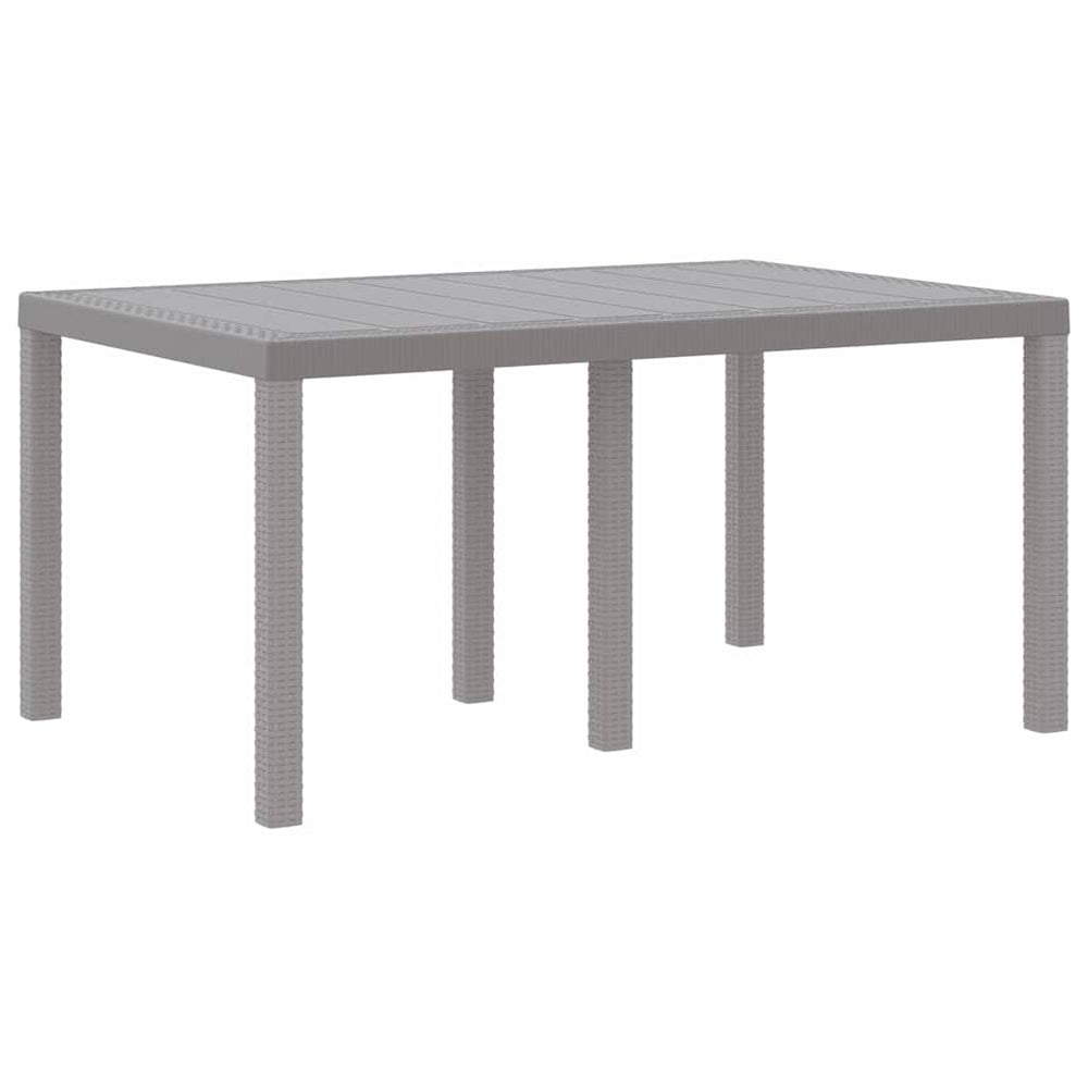 Gartentisch Hellgrau Poly-Rattan 150x100 cm