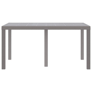 Gartentisch Hellgrau Poly-Rattan 150x100 cm