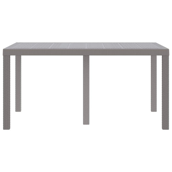 Gartentisch Hellgrau Poly-Rattan 150x100 cm