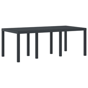 vidaXL Table de jardin anthracite 200 x 100 x 73 cm résine tressée
