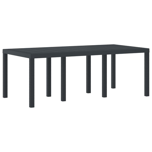 vidaXL Table de jardin anthracite 200 x 100 x 73 cm résine tressée