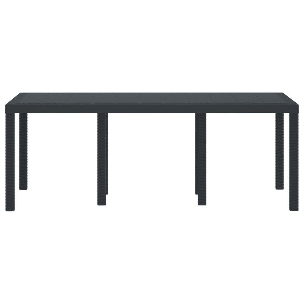 Anthrazit Gartentisch 200x100 cm Poly Rattan