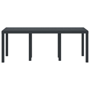 vidaXL Table de jardin anthracite 200 x 100 x 73 cm résine tressée