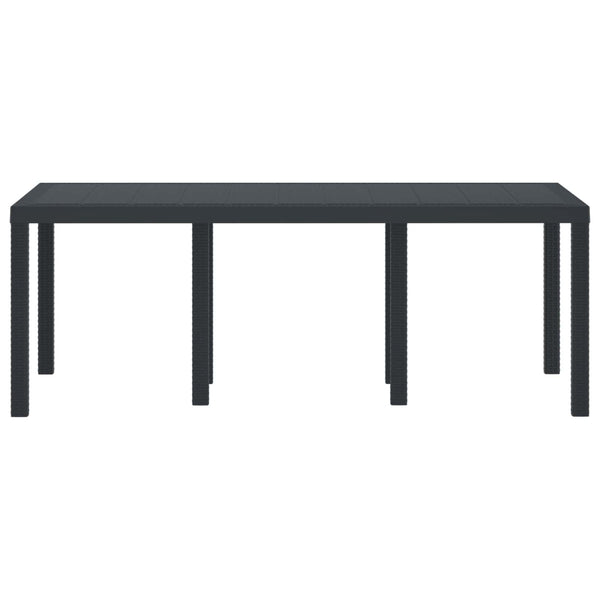 vidaXL Table de jardin anthracite 200 x 100 x 73 cm résine tressée