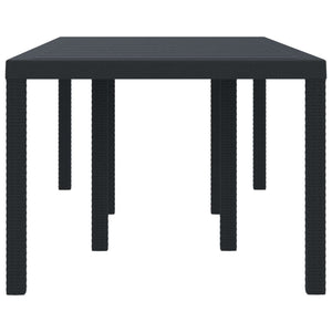 vidaXL Table de jardin anthracite 200 x 100 x 73 cm résine tressée