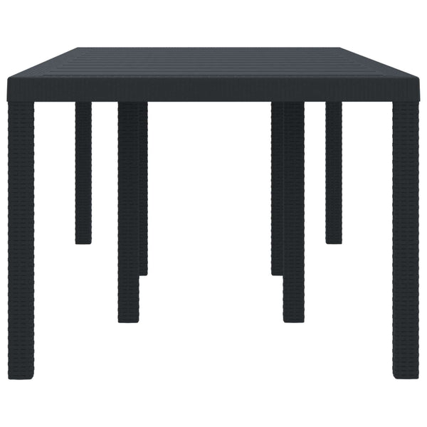 vidaXL Table de jardin anthracite 200 x 100 x 73 cm résine tressée