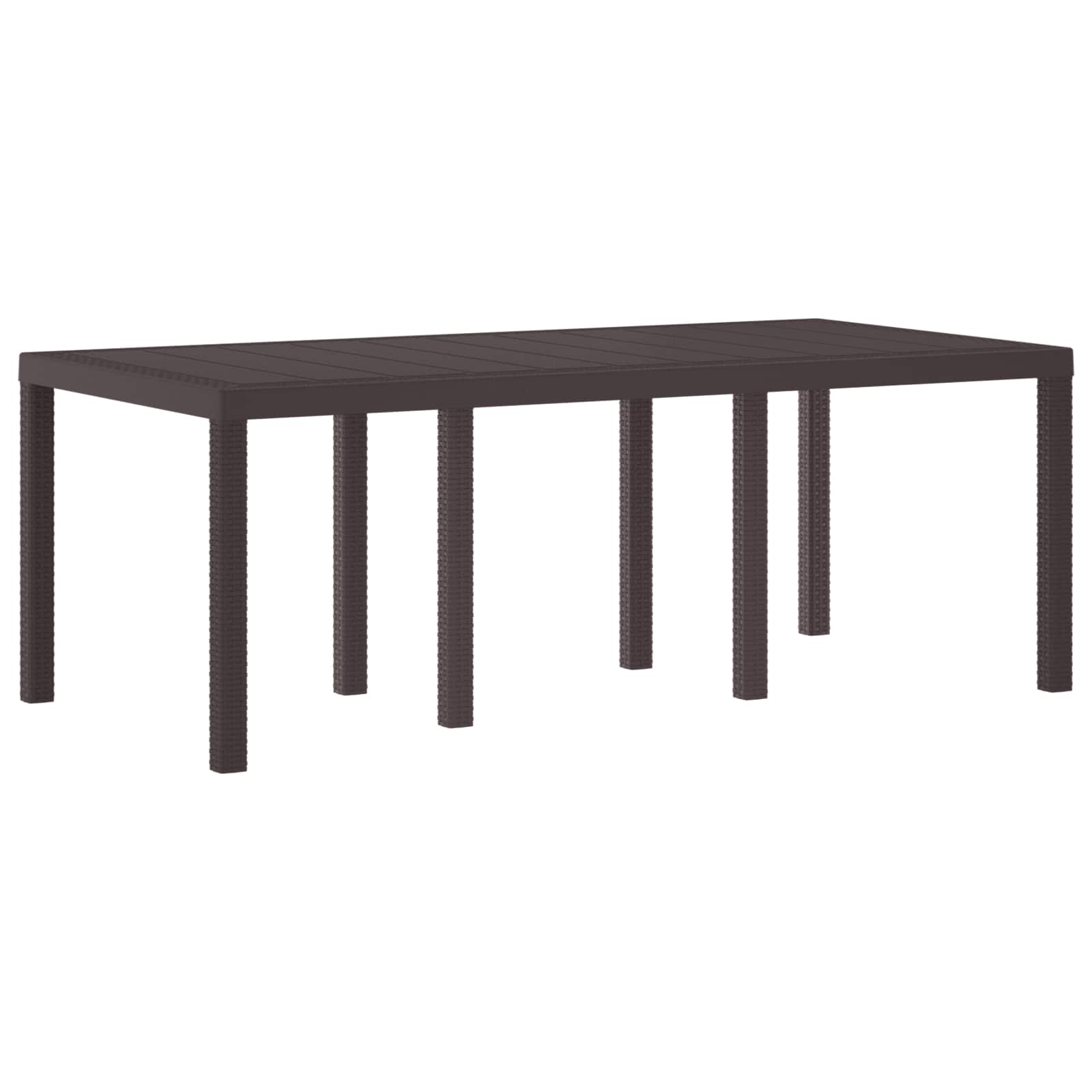 Gartentisch Braun Poly-Rattan 200x100 cm