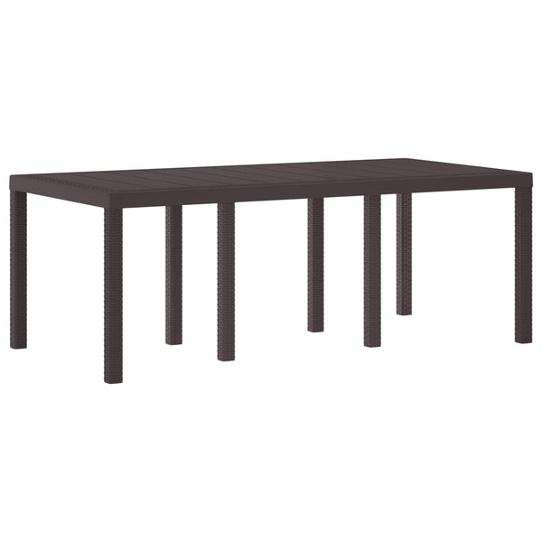 Gartentisch Braun Poly-Rattan 200x100 cm