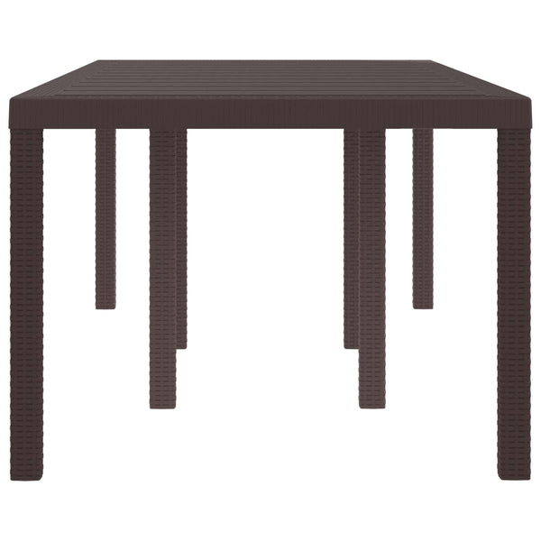 Gartentisch Braun Poly-Rattan 200x100 cm