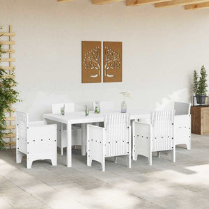 Gartentisch Weiß Poly-Rattan 200x100 cm