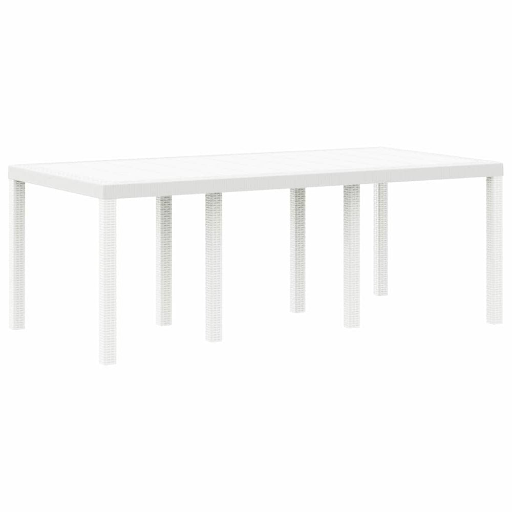 Gartentisch Weiß Poly-Rattan 200x100 cm