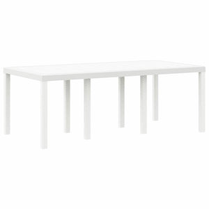 Gartentisch Weiß Poly-Rattan 200x100 cm