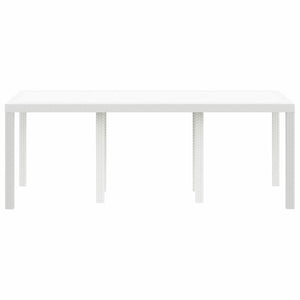 Gartentisch Weiß Poly-Rattan 200x100 cm