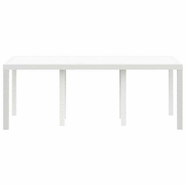 Gartentisch Weiß Poly-Rattan 200x100 cm