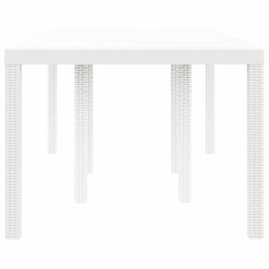 Gartentisch Weiß Poly-Rattan 200x100 cm