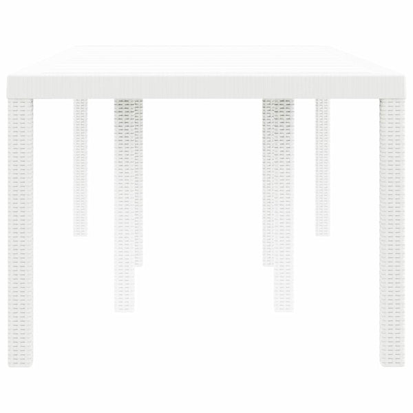 Gartentisch Weiß Poly-Rattan 200x100 cm