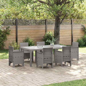 Gartentisch Hellgrau Poly-Rattan 200x100 cm