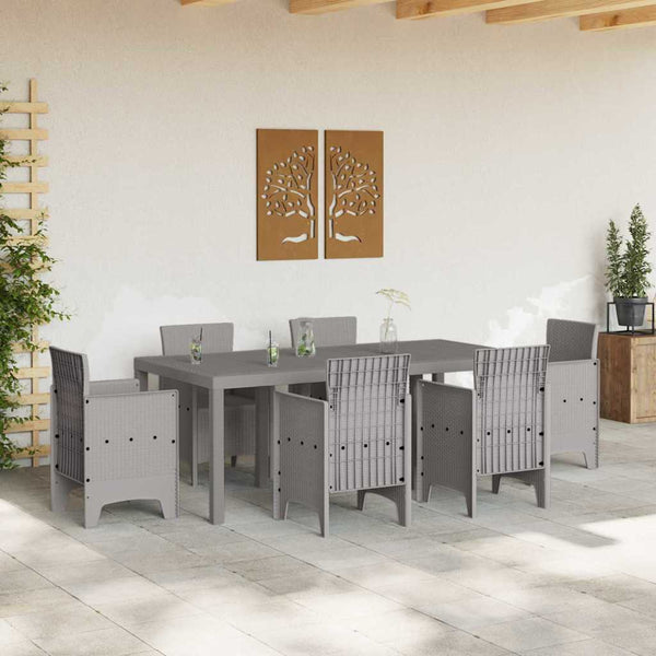 Gartentisch Hellgrau Poly-Rattan 200x100 cm