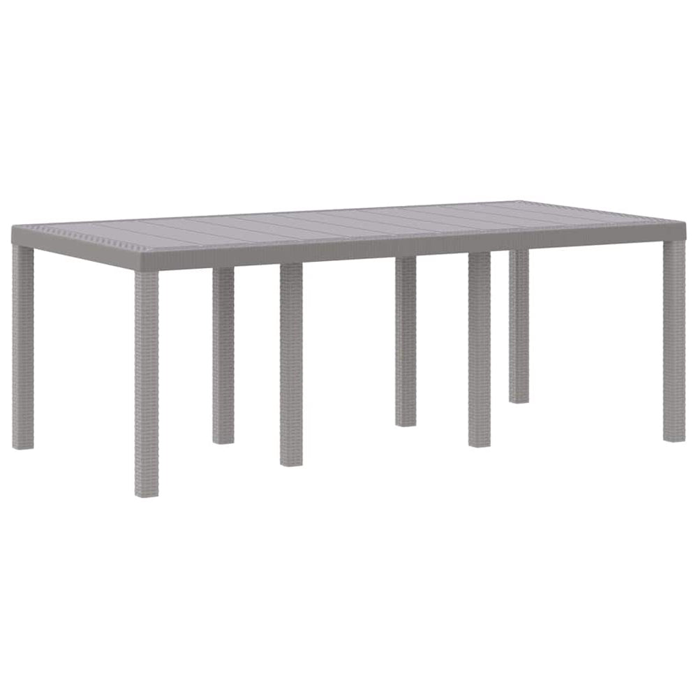 Gartentisch Hellgrau Poly-Rattan 200x100 cm