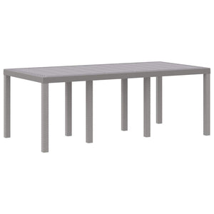 Gartentisch Hellgrau Poly-Rattan 200x100 cm