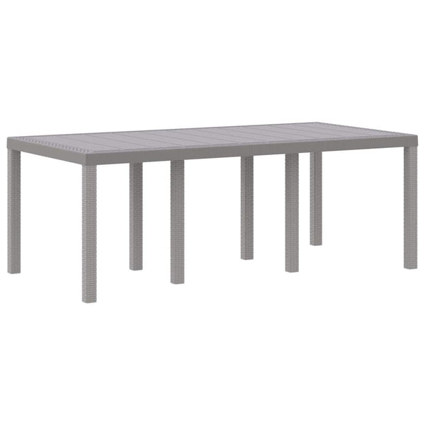Gartentisch Hellgrau Poly-Rattan 200x100 cm