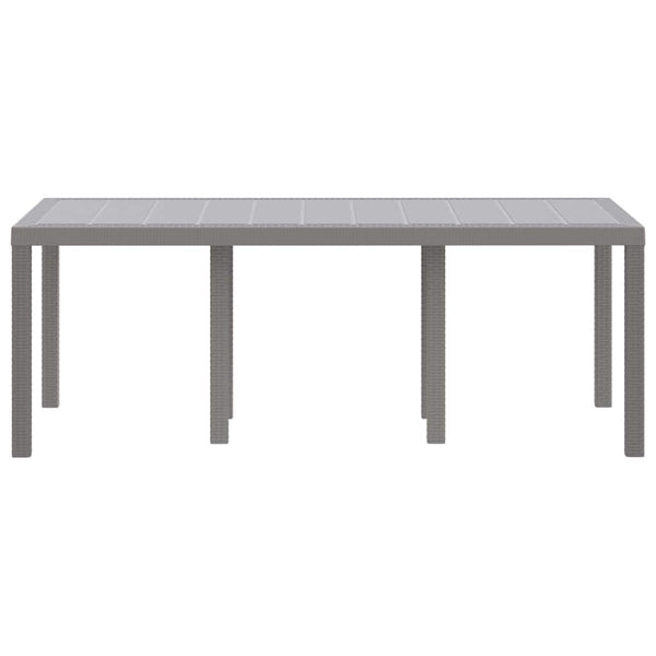 Gartentisch Hellgrau Poly-Rattan 200x100 cm